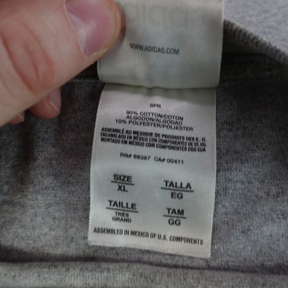 Adidas Shirt Mens XL Gray Basketball Logo Graphic Y2K 00s Flaws - Picture 4 of 14